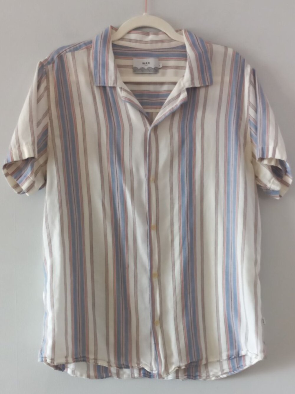 WAX LONDON  striped cotton short sleeve button up shirt